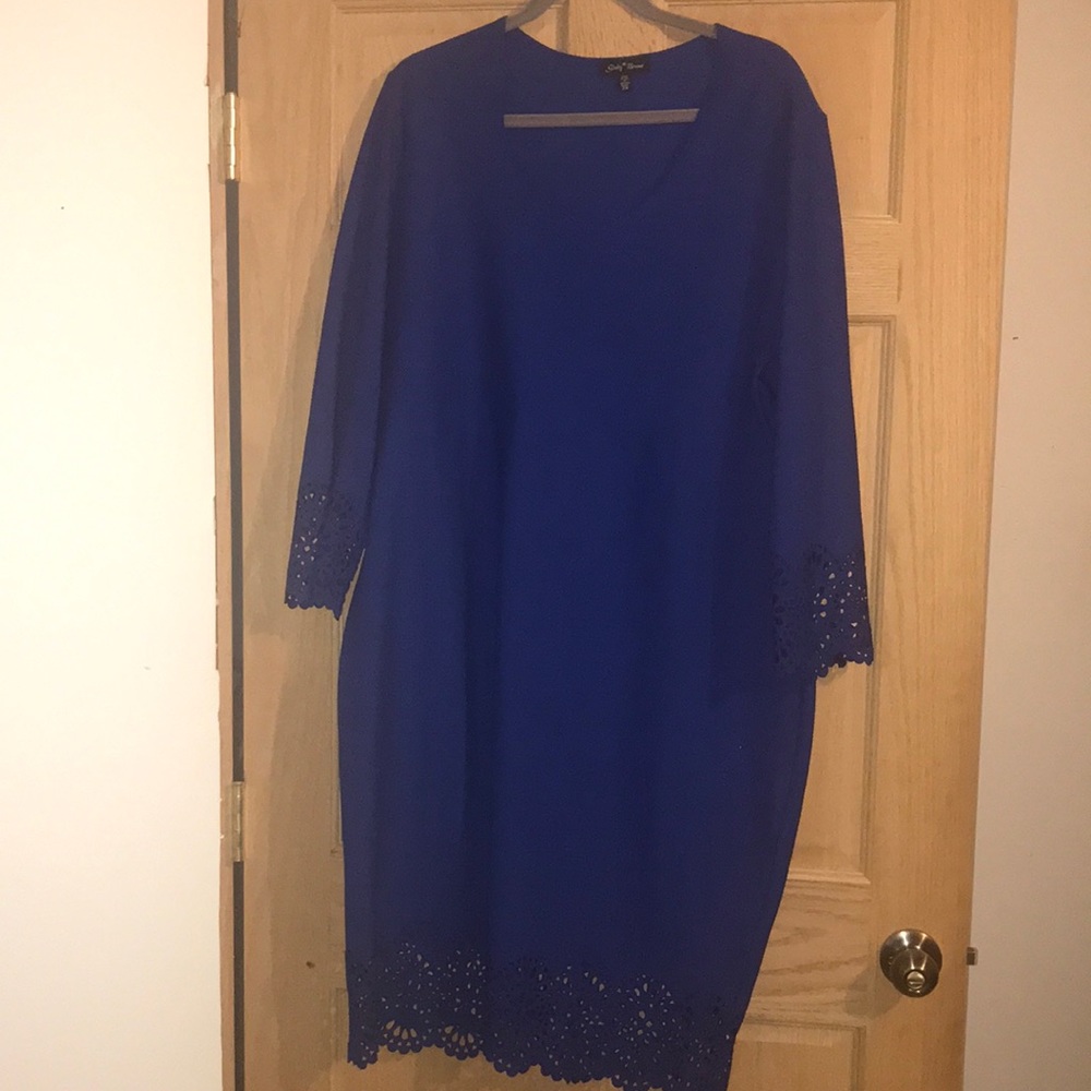 * smokers home* womens 2x blue dress. Slinky brand